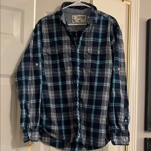 Men's Blue Plaid Shirt